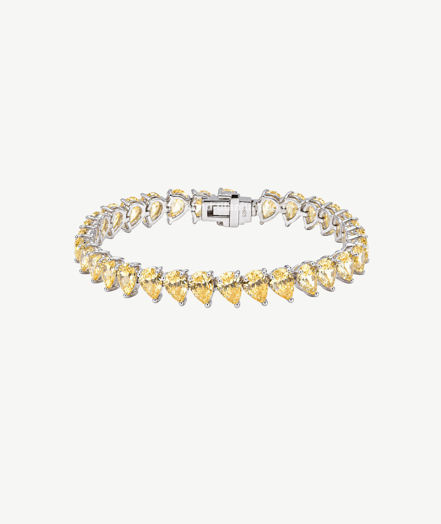YELLOW STONE SILVER BRACELET | سوار فضة بأحجار صفراء
