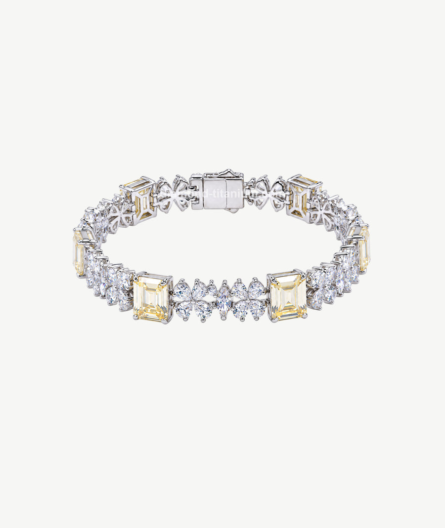 YELLOW STONE SILVER BRACELET | سوار فضة بأحجار صفراء