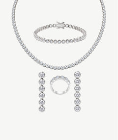 BEZEL SILVER TENNIS SET | طقم تنس فضة بإطار