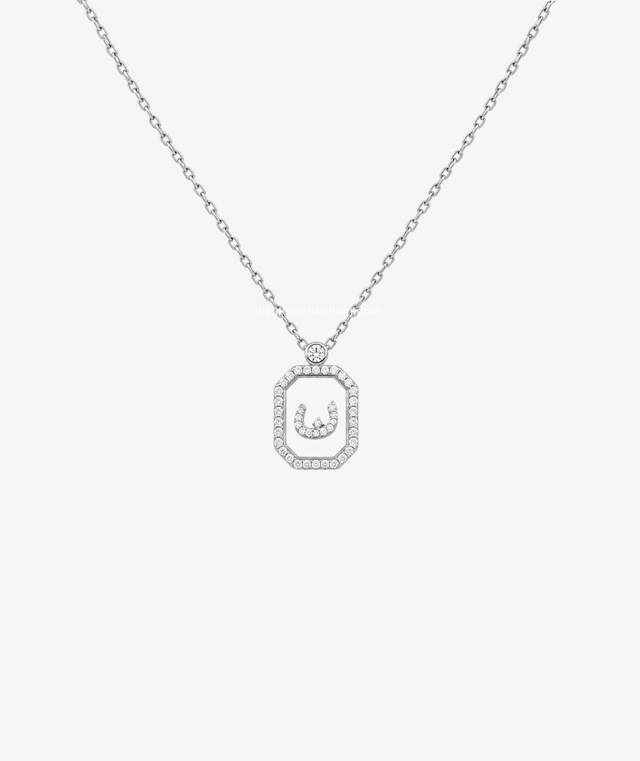 SILVER LETTER PENDANT NECKLACE | قلادة فضة بحرف