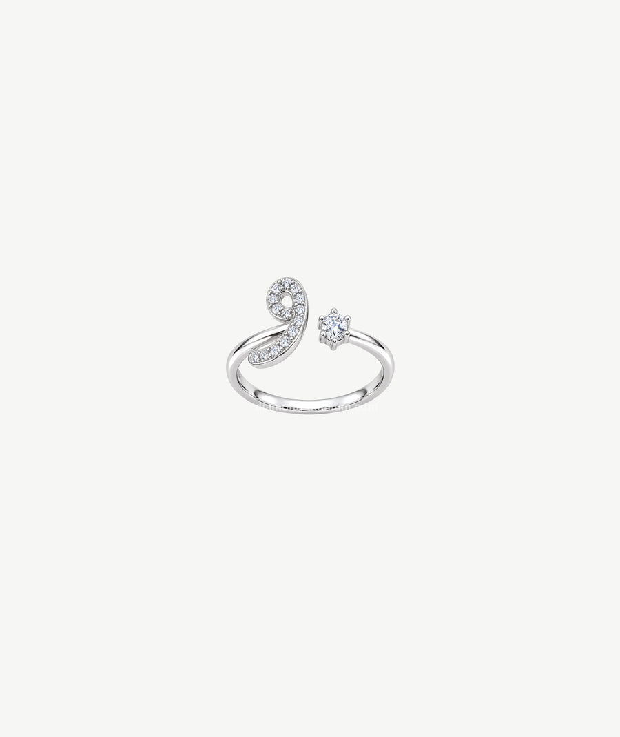 LETTER SILVER RING | خاتم فضة بتصميم حرف