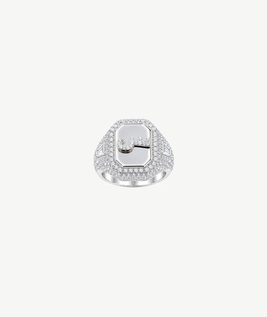 LETTER SILVER RING | خاتم فضة بتصميم حرف