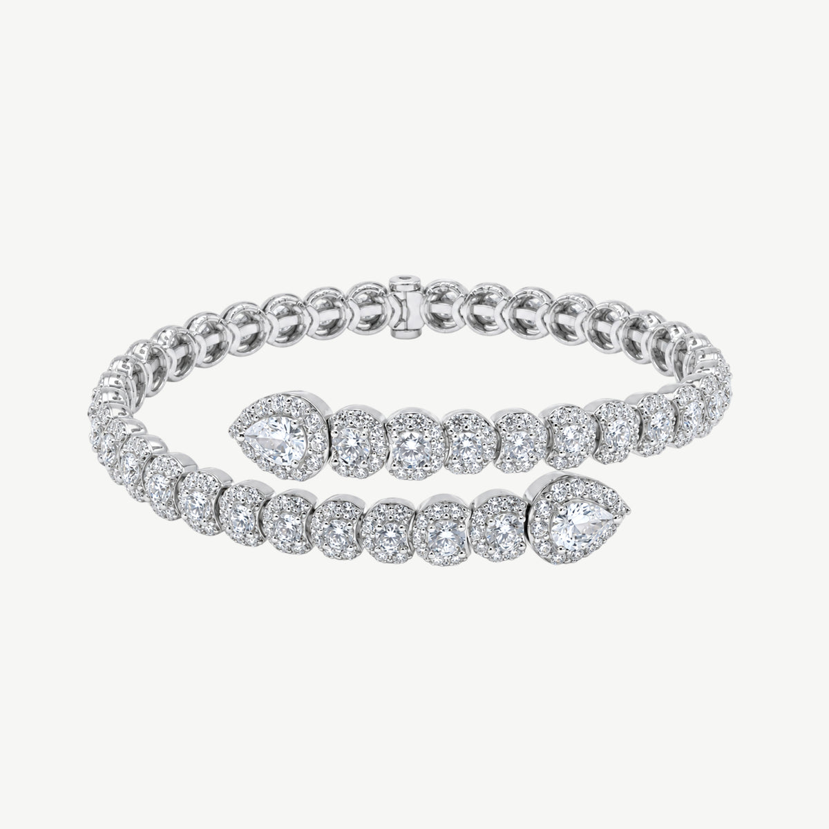 WHITE STONE WRAP SILVER BRACELET | سوار فضة ملفوف بأحجار بيضاء