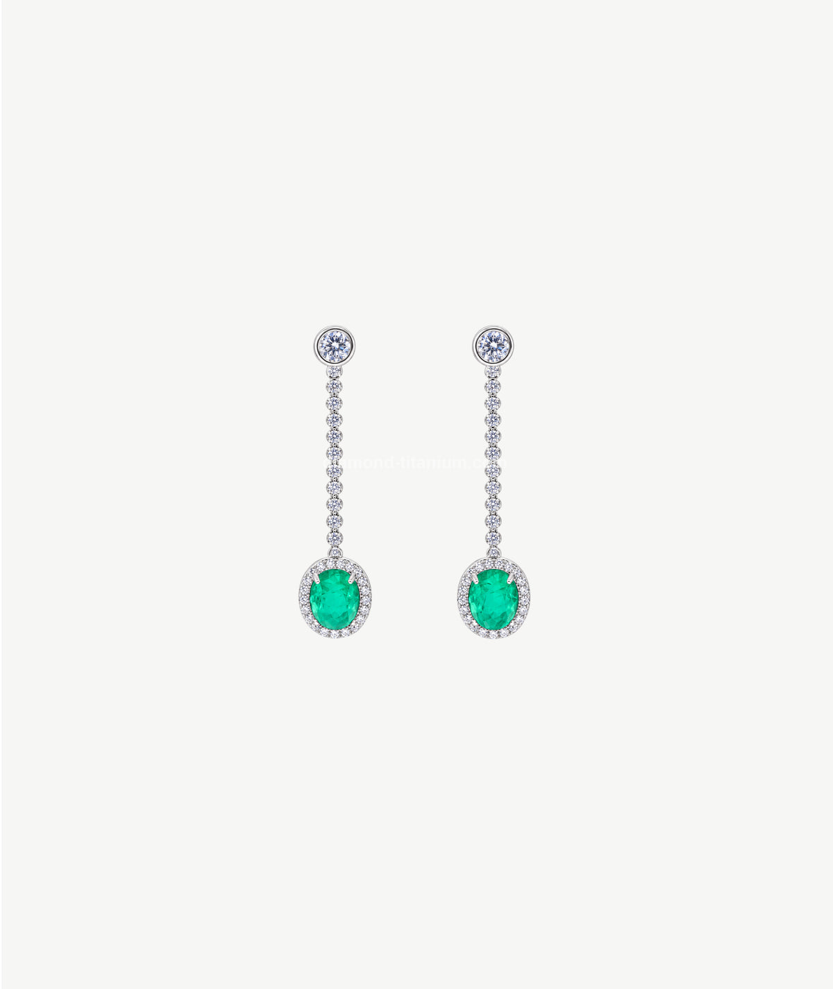 LUXURY GREEN OVAL STONE SILVER WEDDING EARRINGS | أقراط زفاف فضية فاخرة بحجر أخضر بيضاوي