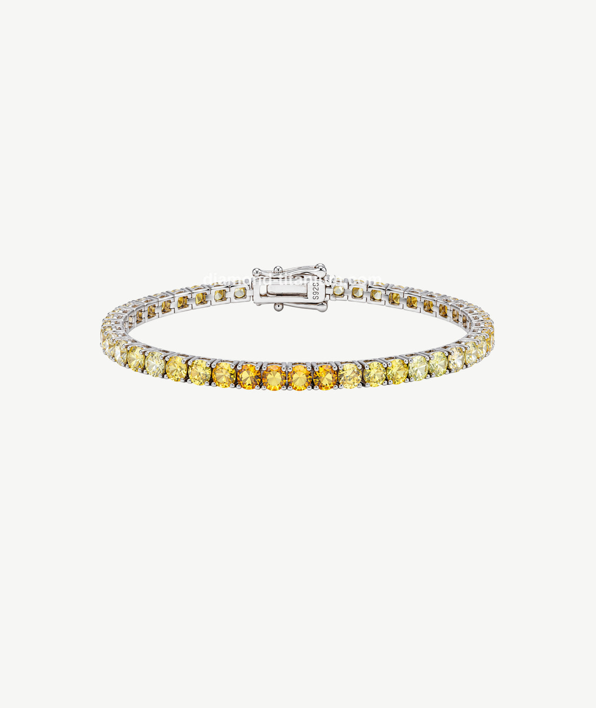YELLOW RAINBOW TENNIS SILVER BRACELET | سوار تنس فضة ملون بدرجات الأصفر