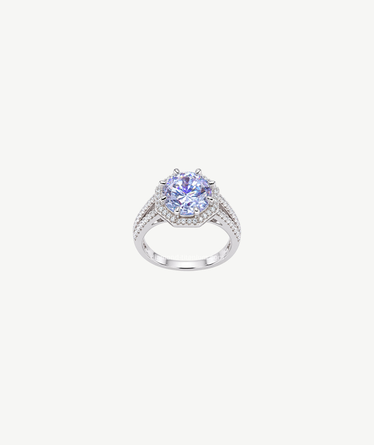 ROUND HALO SILVER RING | خاتم فضة بحجر دائري هالو
