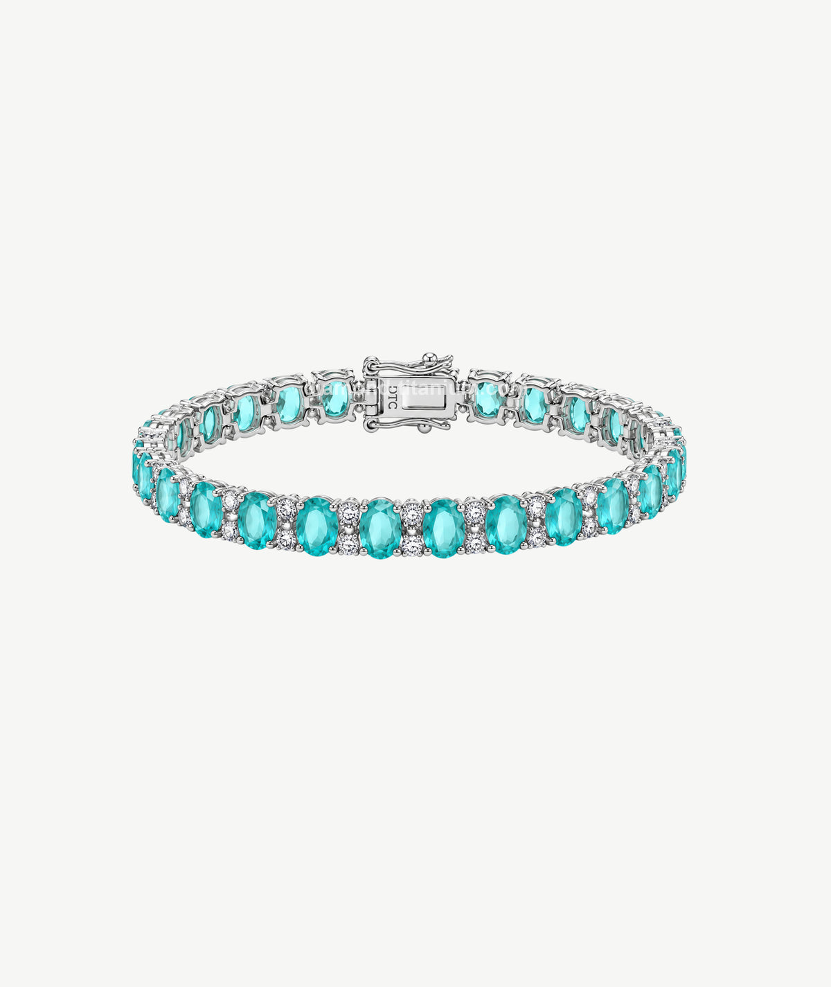 TURQUOISE OVAL STONE SILVER BRACELET | سوار فضة بأحجار تركواز بيضاوية
