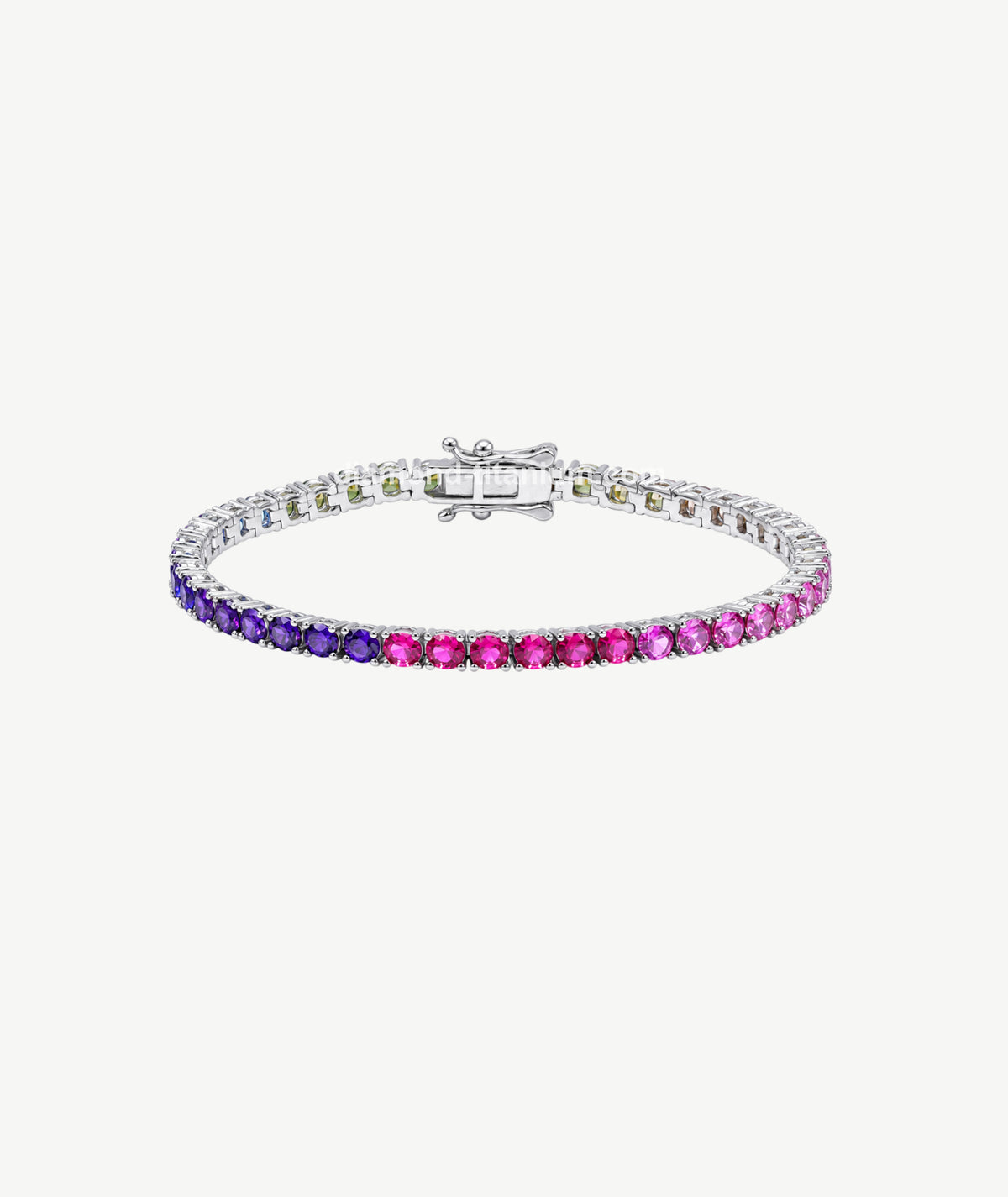 RAINBOW TENNIS SILVER BRACELET | سوار تنس فضة بأحجار ملونة