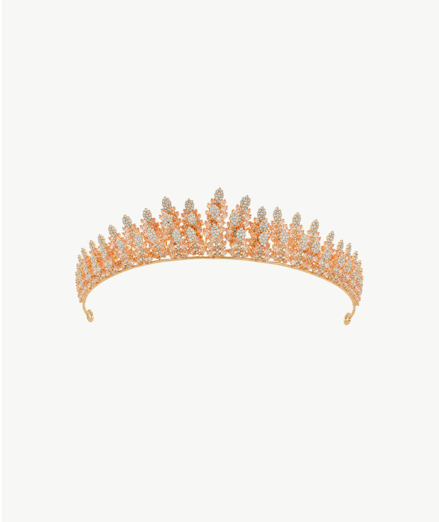 ROSE GOLD LEAF TIARA | تاج روز جولد بتصميم أوراق