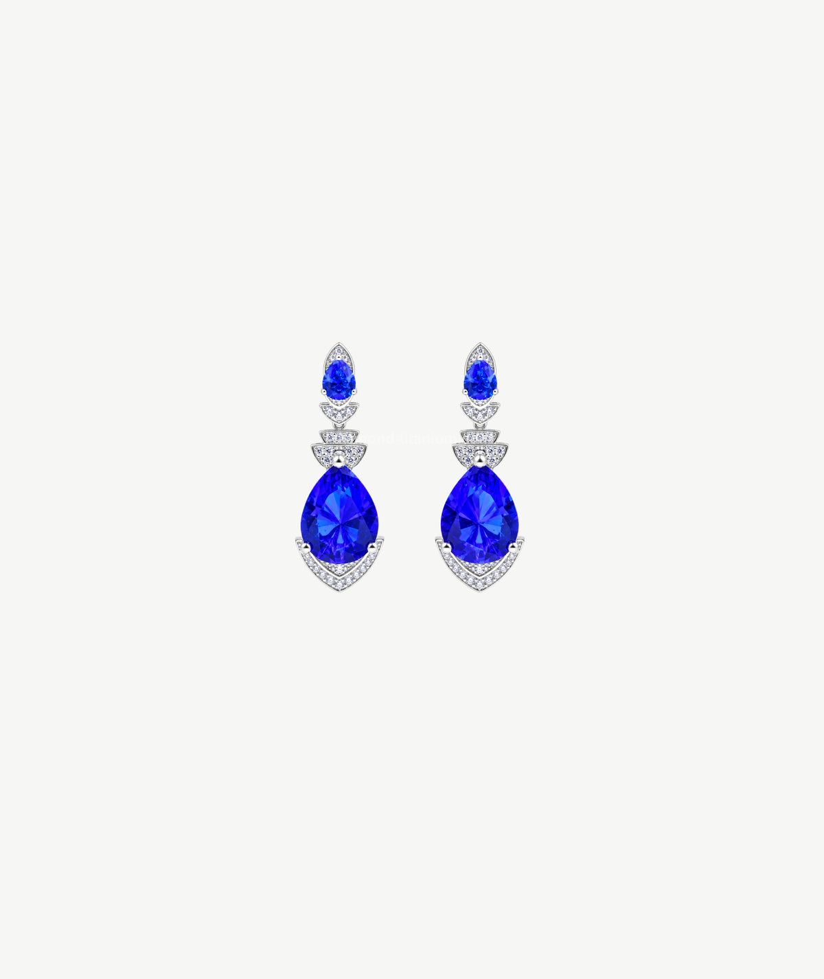 BLUE PEAR STONE SILVER DROP EARRINGS | أقراط فضة متدلية بحجر أزرق كمثري
