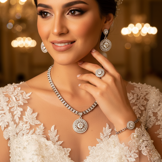 Diamond Titanium Wedding Set