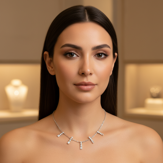 Diamond Titanium Long Necklace