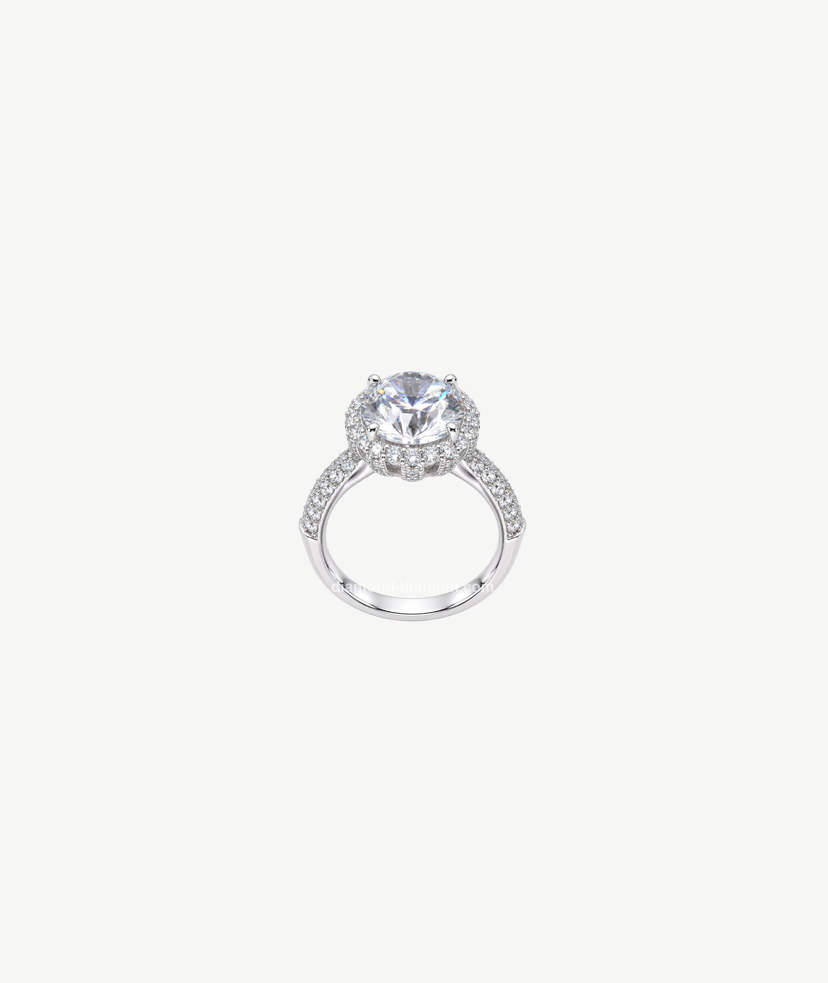 ROUND HALO SILVER RING | خاتم فضة بحجر دائري هالو