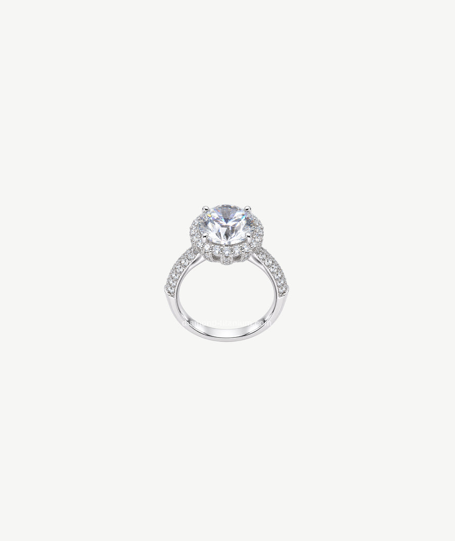 ROUND HALO SILVER RING | خاتم فضة بحجر دائري هالو