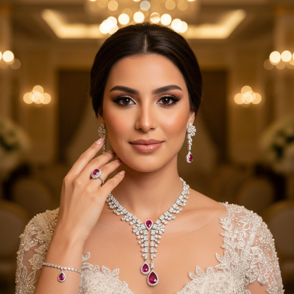 Diamond Titanium Wedding Set