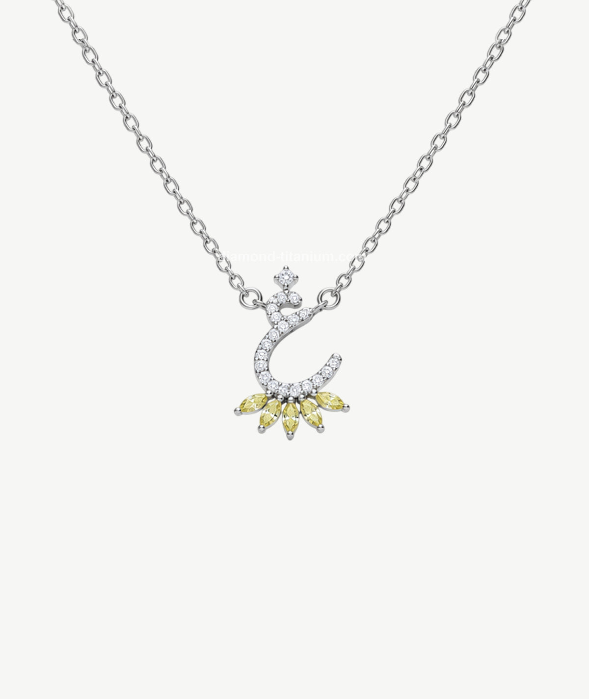 LETTER PENDANT SILVER NECKLACE | عقد فضة بتعليقة حرف