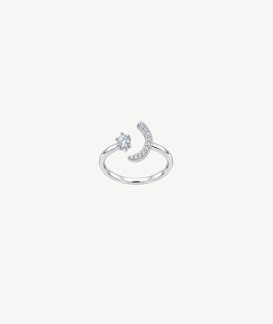 LETTER SILVER RING | خاتم فضة بتصميم حرف