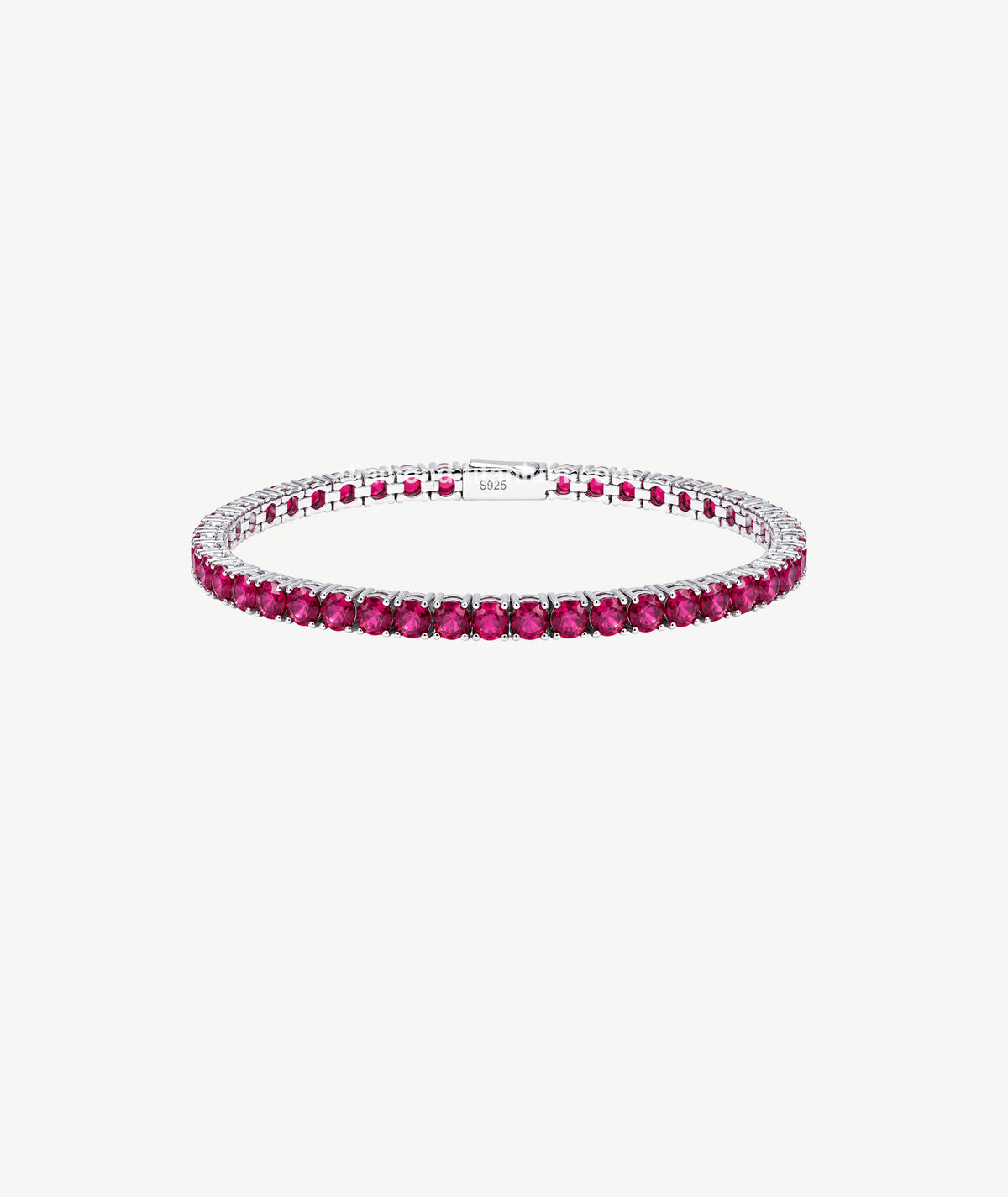 LAB RUBY SILVER BRACELET | سوار فضة بلون الياقوت