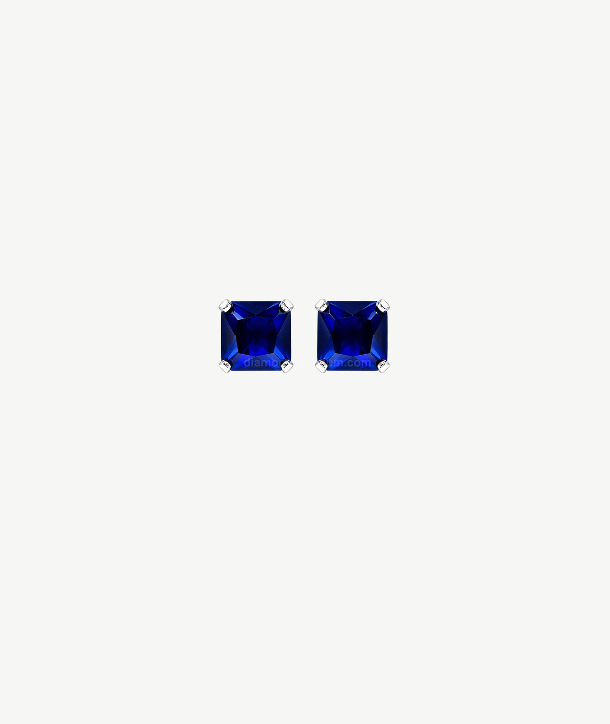 BLUE SQUARE STONE COPPER EARRINGS | أقراط نحاس بحجر أزرق مربع