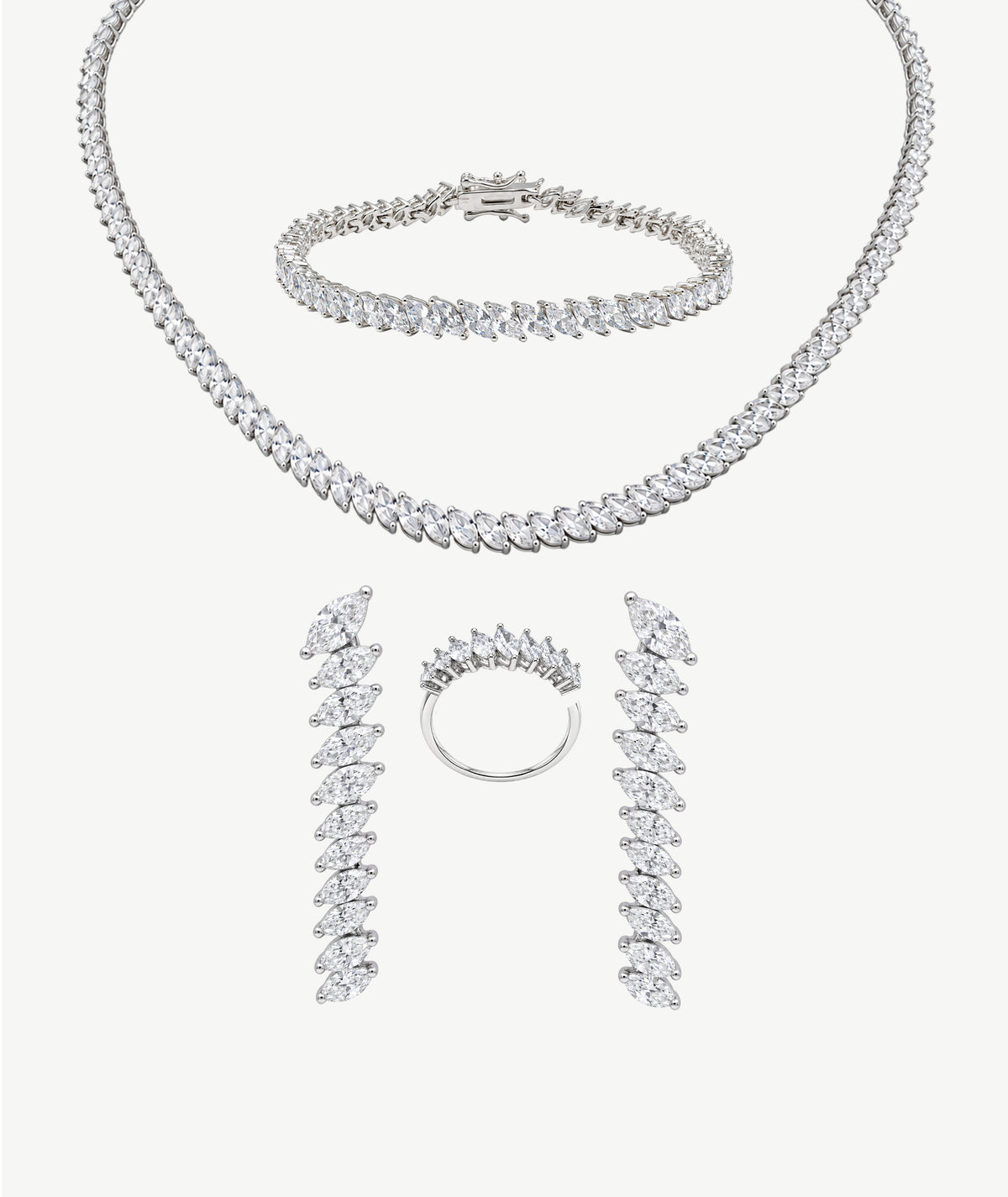 MARQUISE SILVER TENNIS SET | طقم تنس فضة ماركيز