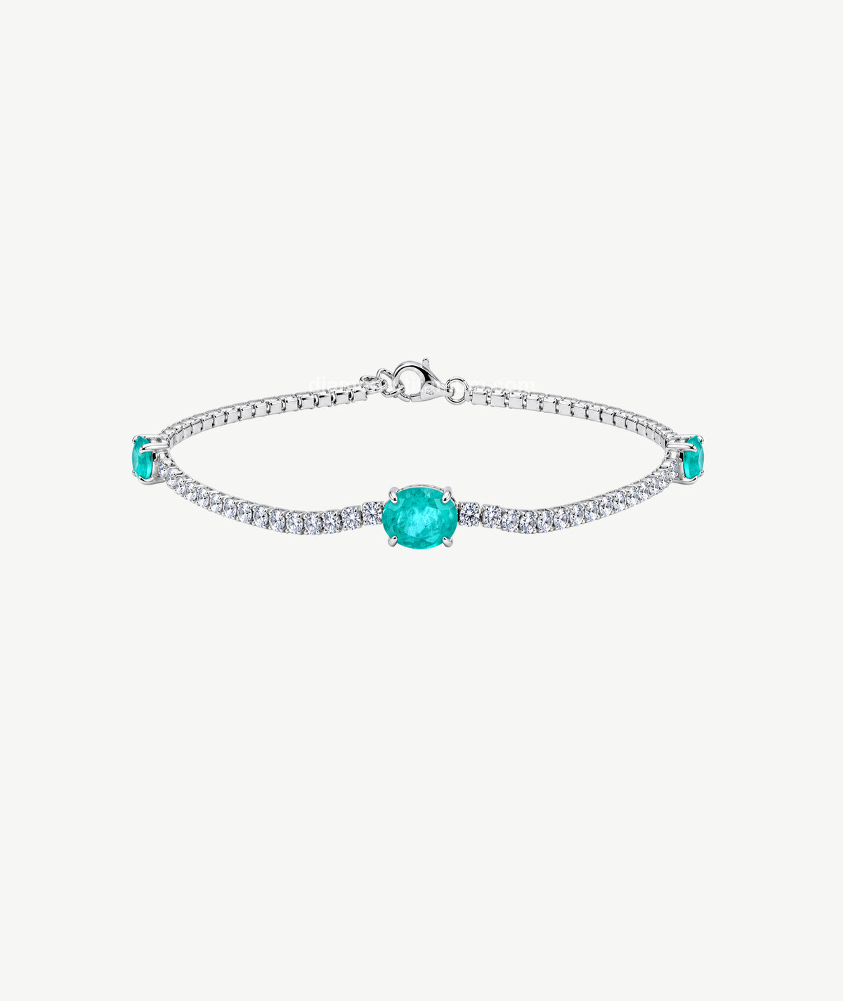 TURQUOISE OVAL STONE SILVER BRACELET | سوار فضة بأحجار تركواز بيضاوية