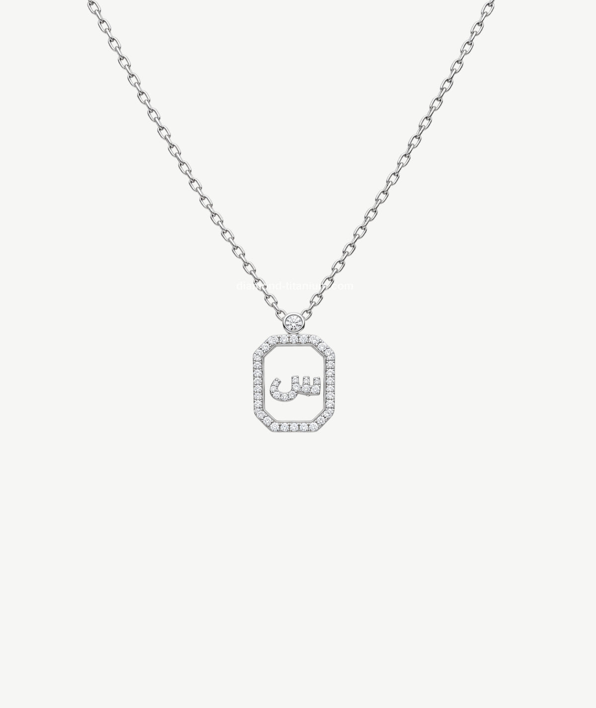 SILVER LETTER PENDANT NECKLACE | قلادة فضة بحرف