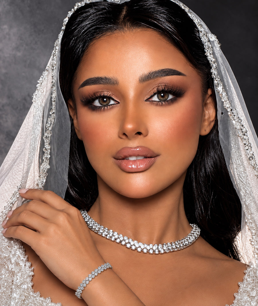 2 PCS LUXURY SILVER WEDDING SET | طقم زفاف فضة فاخر من قطعتين