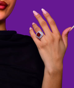 PAVÉ STONE SILVER RING | خاتم فضة مرصع