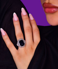 BLUE SILVER RING | خاتم فضة بحجر أزرق