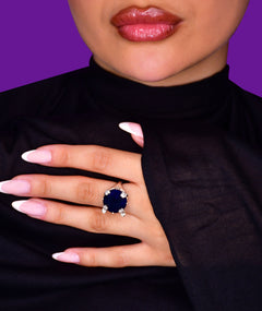 BLUE STONE SILVER RING | خاتم فضة بحجر أزرق