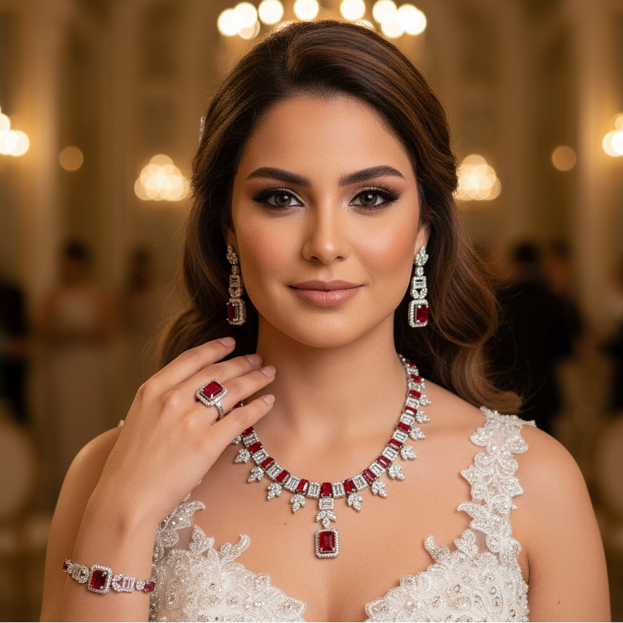 Diamond Titanium Wedding Set