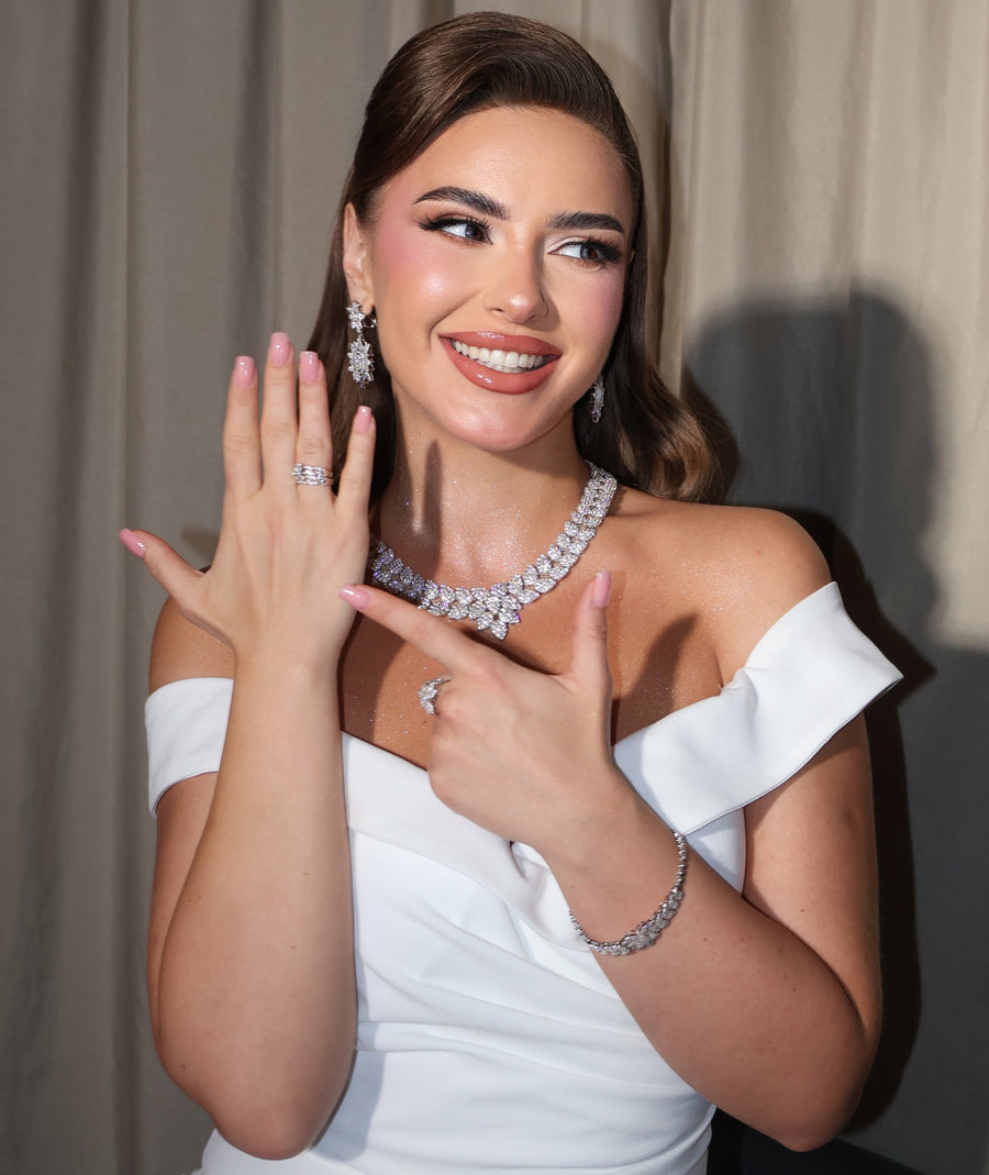 LUXURY SILVER BRIDAL JEWELRY SET | طقم عروس فاخر من الفضة