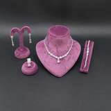 bridal jewelry set with matching necklace bracelet earrings and ring