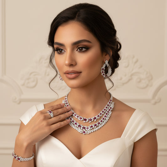 Diamond Titanium Wedding Set