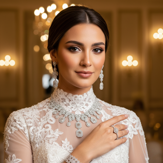 Diamond Titanium Wedding Set