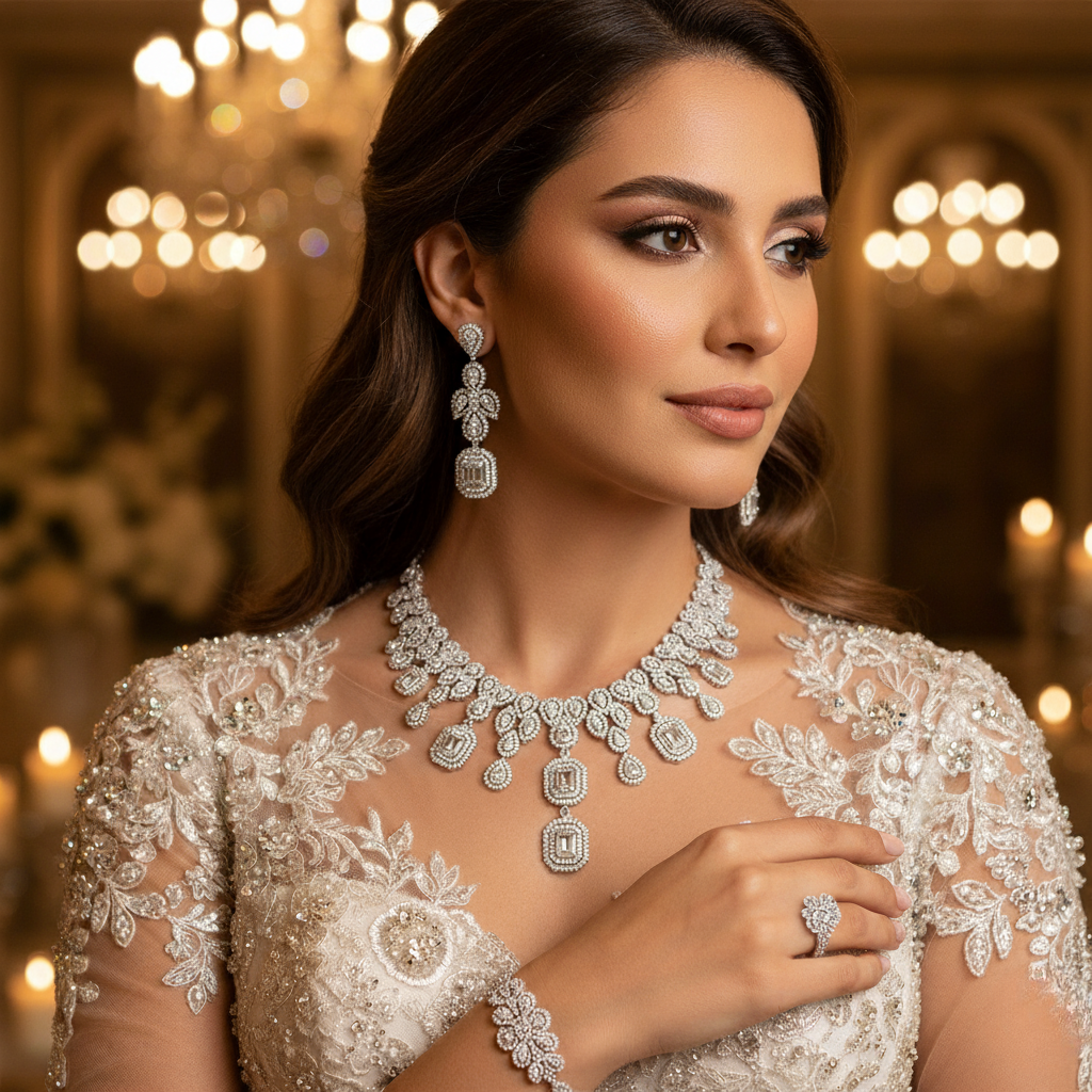 Diamond Titanium Wedding Set