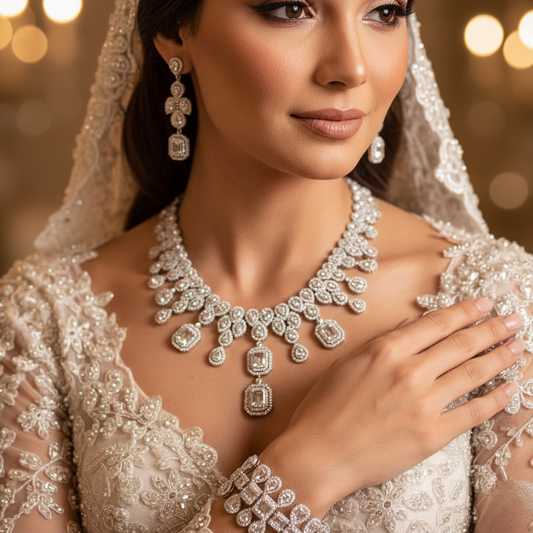 Diamond Titanium Wedding Set