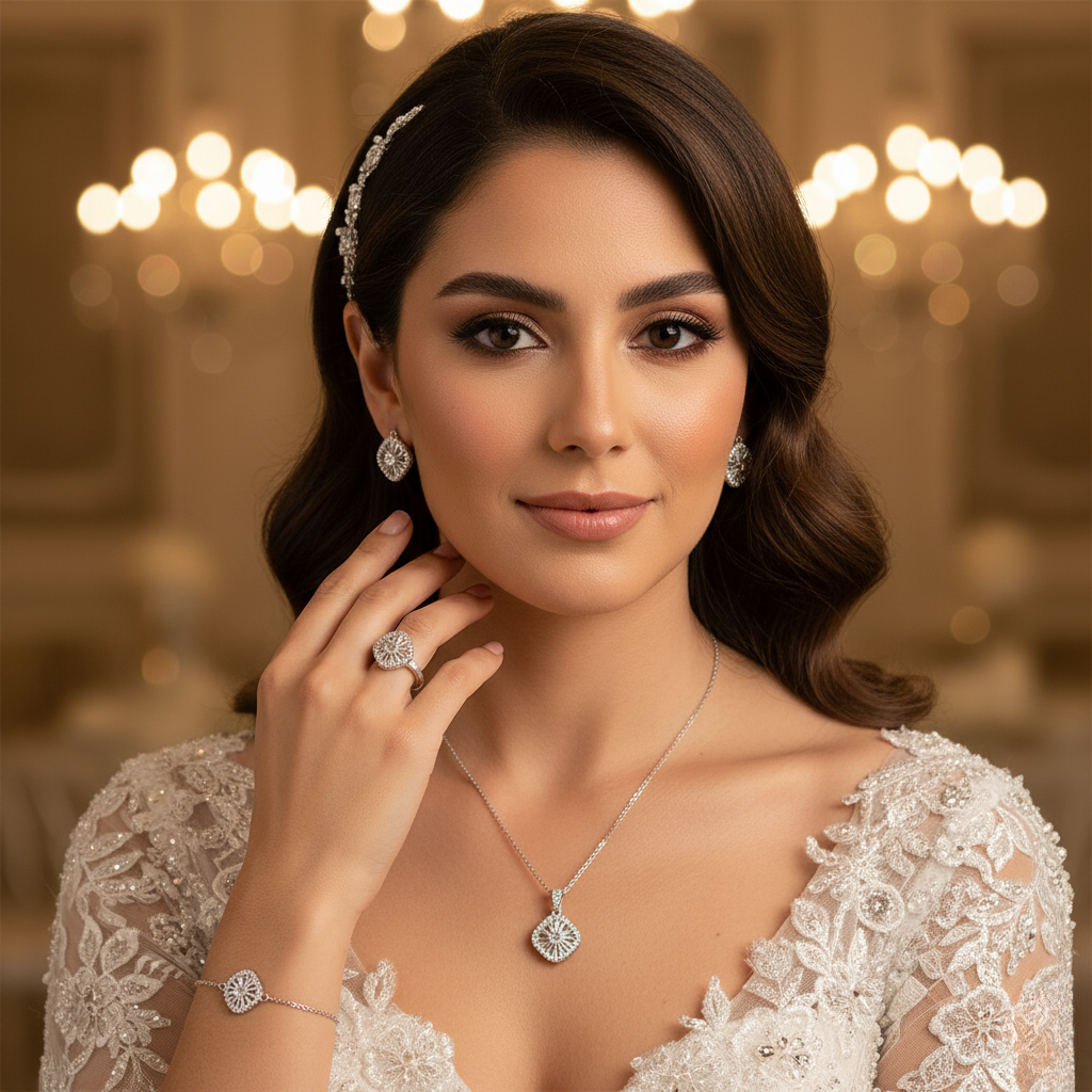 Diamond Titanium Wedding Set