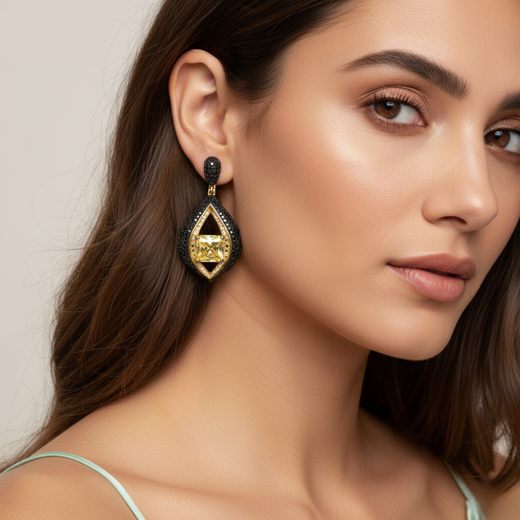 Diamond Titanium Earring