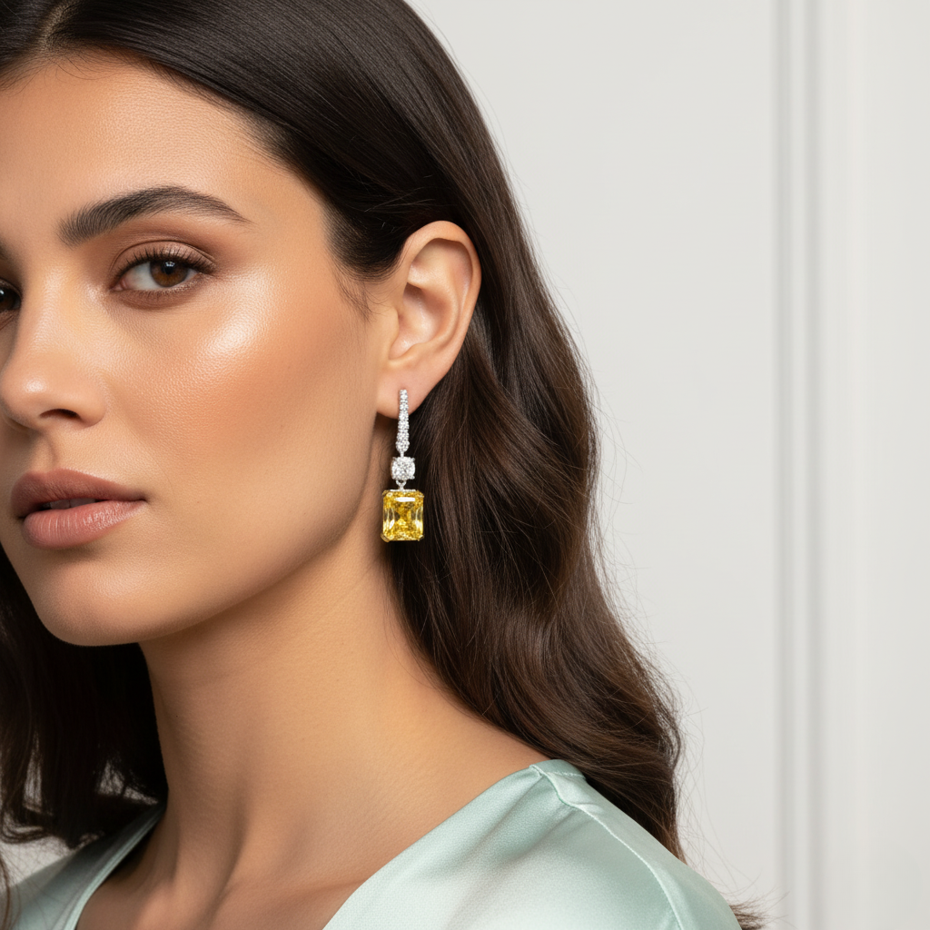 Diamond Titanium Earring