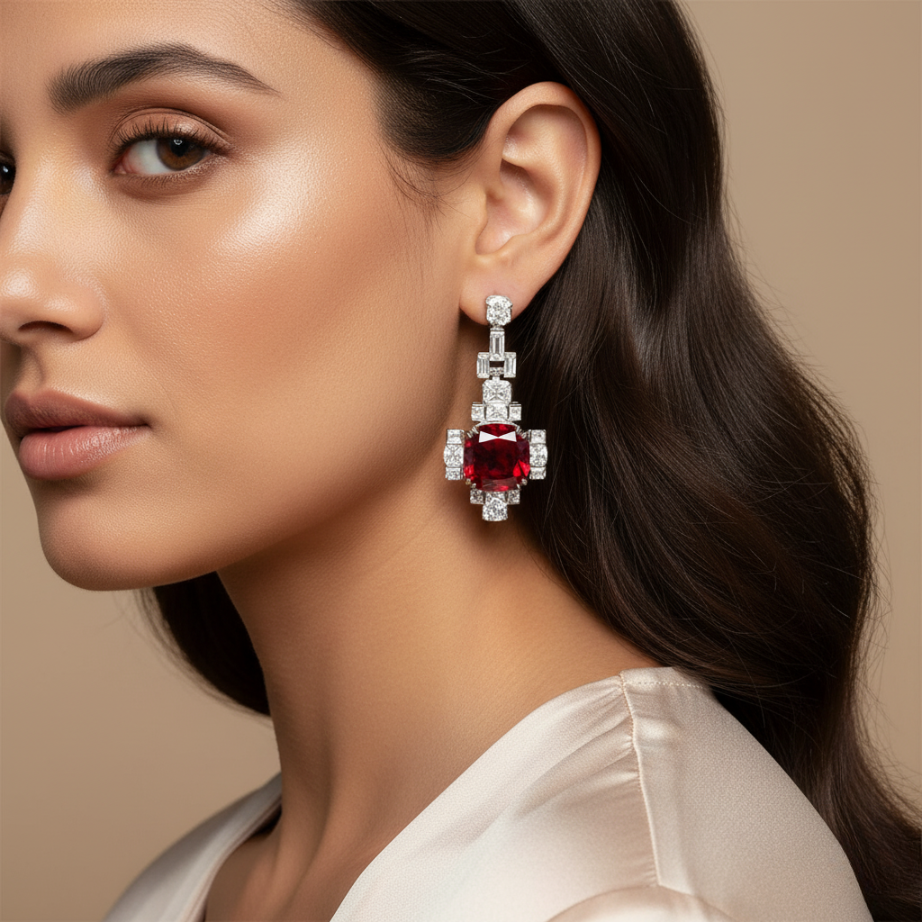 Diamond Titanium Earring