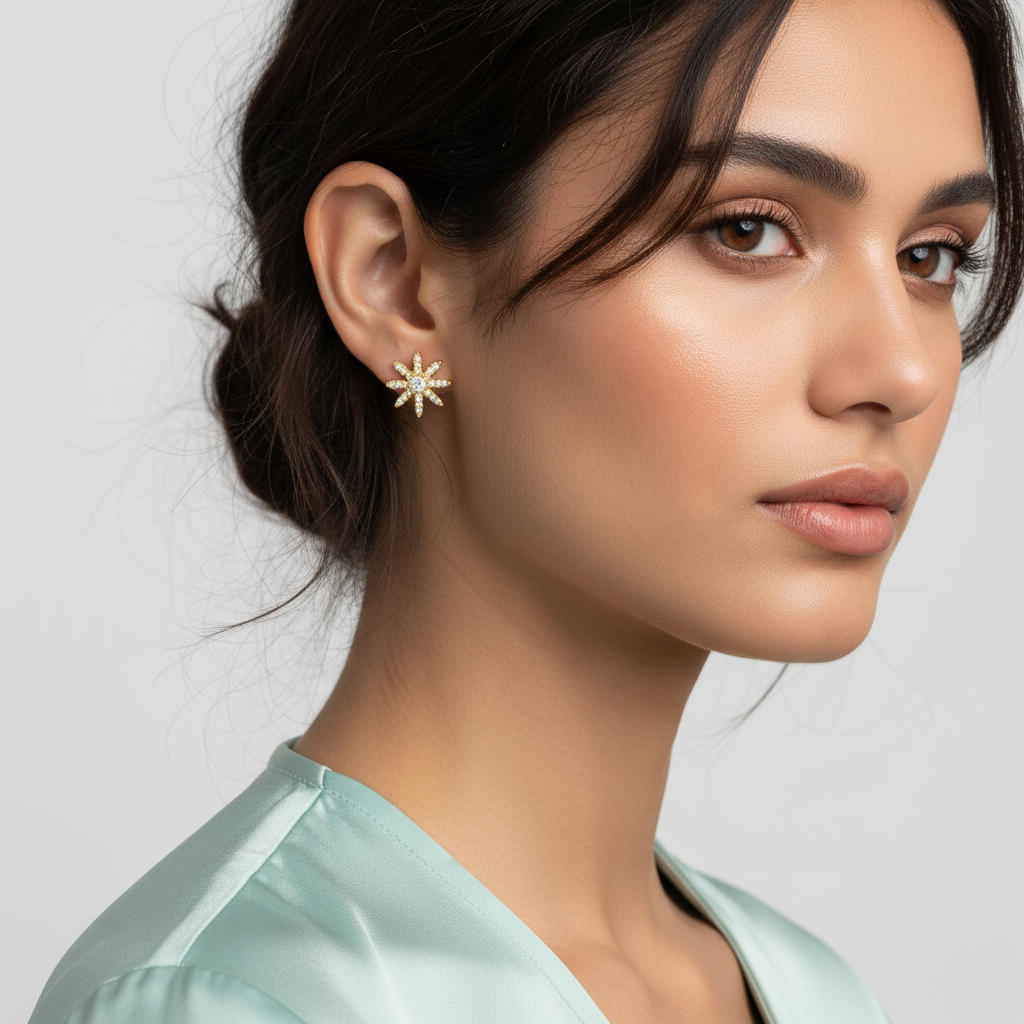 Diamond Titanium Earring