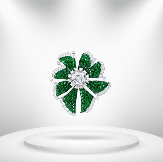 Diamond Titanium Brooch
