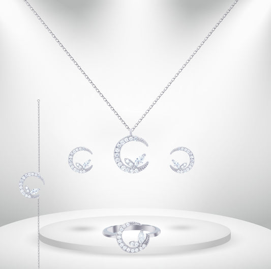 Diamond Titanium Wedding Set