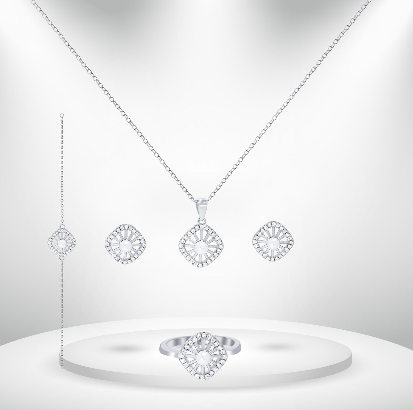 Diamond Titanium Wedding Set