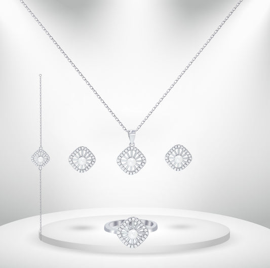 Diamond Titanium Wedding Set
