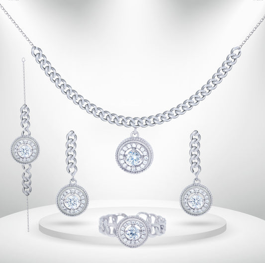 Diamond Titanium Wedding Set