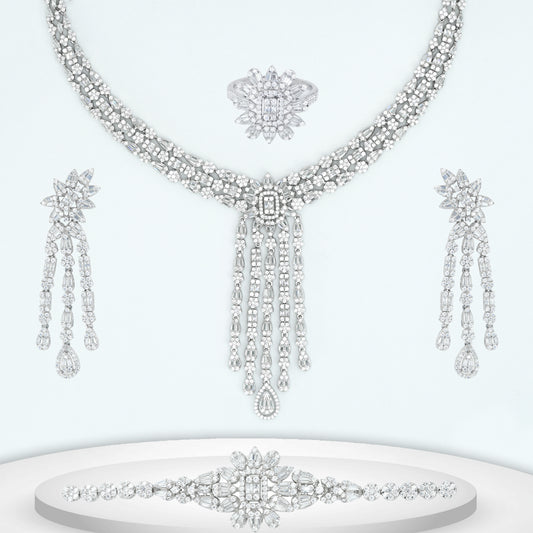 Diamond Titanium Wedding Set