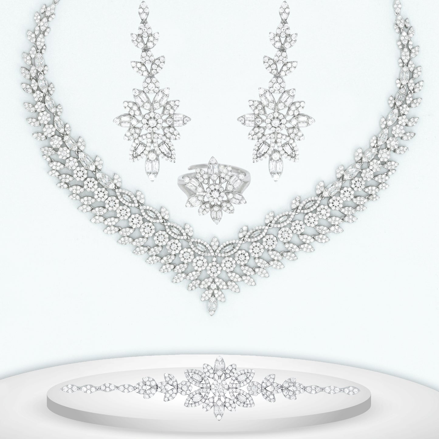 Diamond Titanium Wedding Set