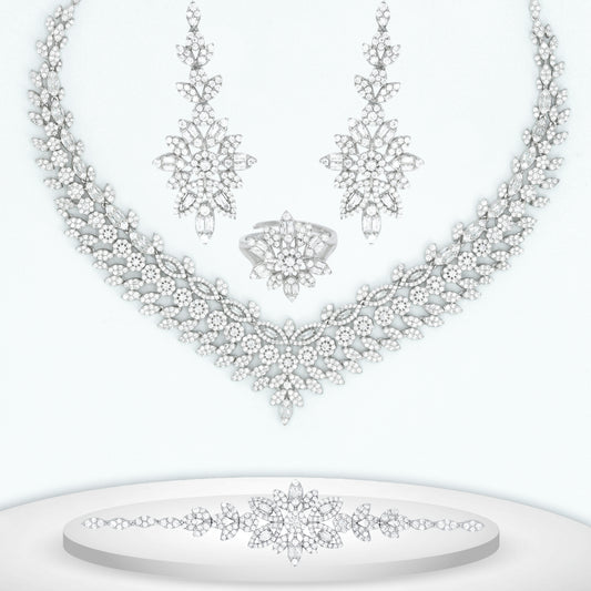 Diamond Titanium Wedding Set